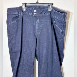 Lane Bryant Trouser Jeans Womens Size 22 Petite Denim Blue Tighter Tummy